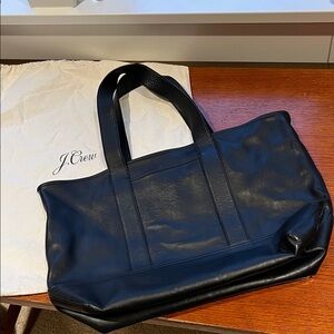 J. Crew Black Leather Montauk Tote